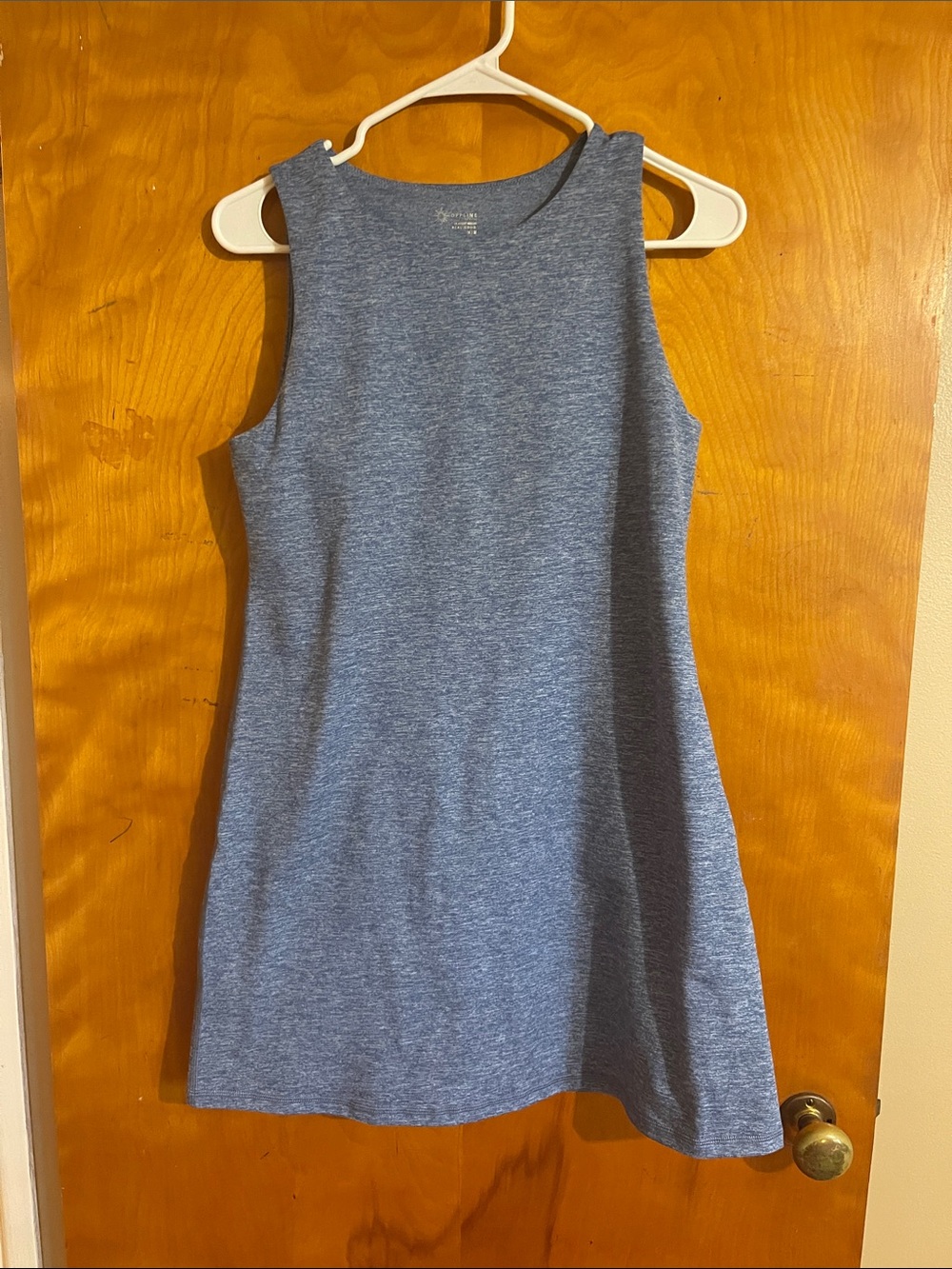 aerie Sleeveless Heathered Blue Mini Dress